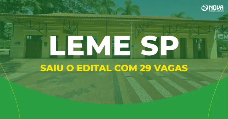 Concurso Leme SP: Saiu o edital com 29 vagas