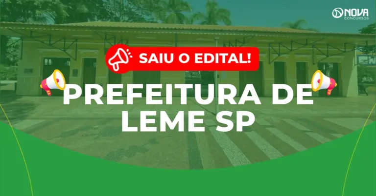 Concurso Prefeitura de Leme SP: Edital publicado! 29 vagas!