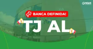 concurso tj al fachada do tribunal de justiça de alagoas com bandeiras na entrada