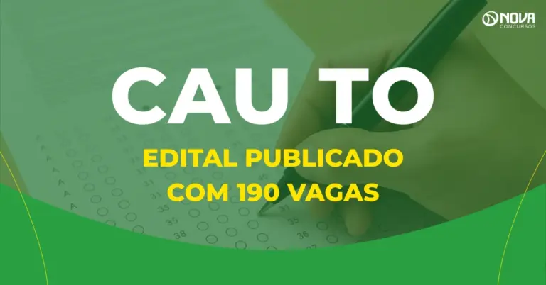Concurso CAU TO edital publicado com 190 vagas