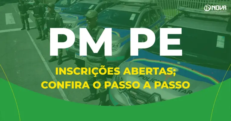 Concurso PM PE: Inscrições abertas; confira o passo a passo