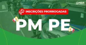concurso pm pe policiais militares em formação ao lado de viaturas da polícia militar