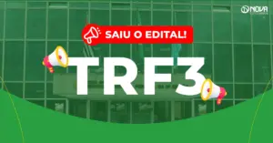 concurso trf3 fachada do tribunal regional federal com bandeiras na entrada