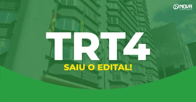Concurso TRT4 edital publicado: provas em janeiro 2027