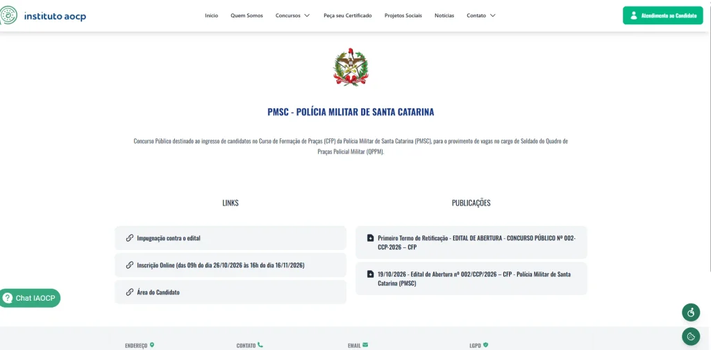 Inscrições do concurso PM SC abertas: confira o passo a passo 1 inscrições do concurso pm sc