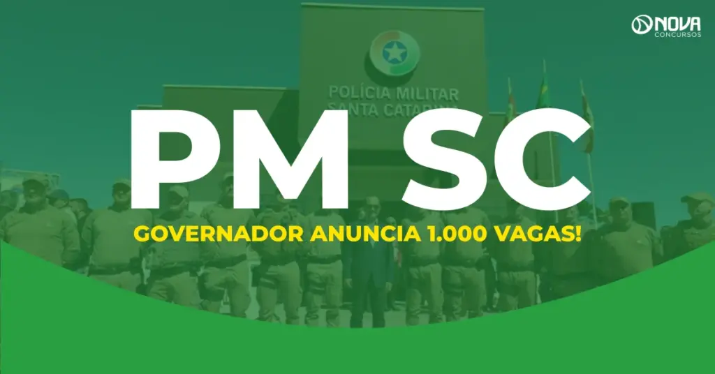 Concurso PM SC: governador anuncia 1.000 vagas para novos policiais