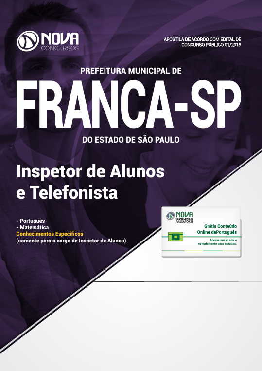 Apostila Prefeitura de Franca SP 2018 Inspetor de Alunos e Telefonista