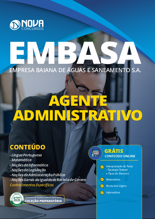 Apostila Cbmerj 2022 Pdf Grátis Apostila EMBASA - Agente Administrativo