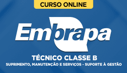 Curso online Curso Embrapa - Técnico Classe B - Suprimento, Manutenção e Serviços - Suporte à Gestão - Nova Concursos