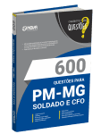 Produto Livro 600 Questões Gabaritadas para PM-MG - Soldado e CFO - Nova Concursos