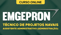 Curso online Curso EMGEPRON 2026 - Técnico de Projetos Navais - Assistente Administrativo (Administração) - Nova Concursos