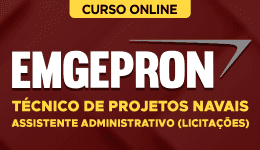 Curso online Curso EMGEPRON 2026 - Técnico de Projetos Navais - Assistente Administrativo (Licitações) - Nova Concursos