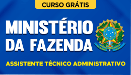 Capa do produto Curso Grátis Ministério da Fazenda - Assistente Técnico Administrativo