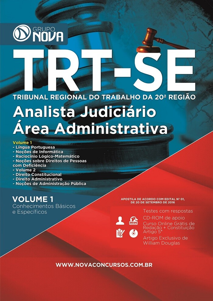 Apostila TRT SE 2016 Analista Judiciário Área Administrativa Apostila TRT SE 2016 Analista Judiciário Área Administrativa